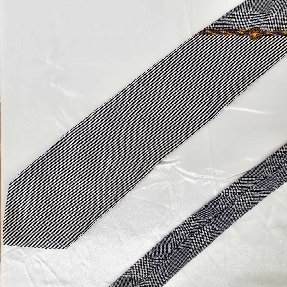 Versace 100% Silk Medusa Monogram Tie
